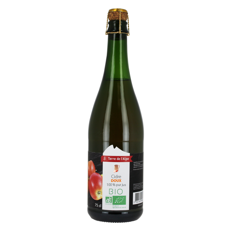 TERRE DE L'ALPE Cidre doux Bio - 75cl