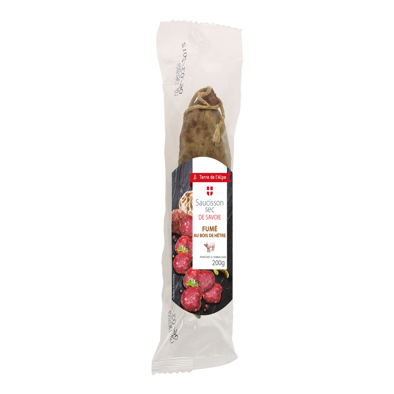 TERRE DE L'ALPE Saucisson sec de Savoie Fumé - 200g TERRE DE L'ALPE Saucisson sec de Savoie Fumé - 200g