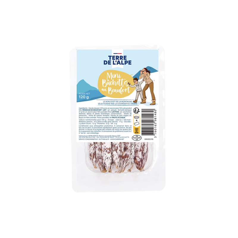 TERRE DE L'ALPE Mini Bûchettes au Beaufort - 120g TERRE DE L'ALPE Mini Bûchettes au Beaufort - 120g